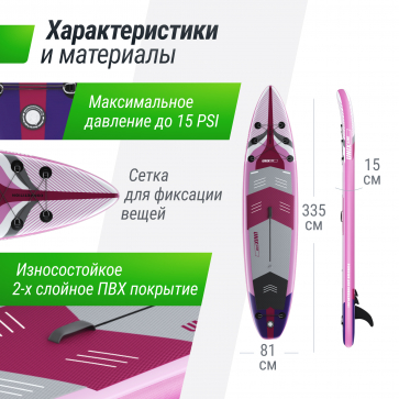 SUP-борд UNIX Line Pink Horizon (335см) - 4